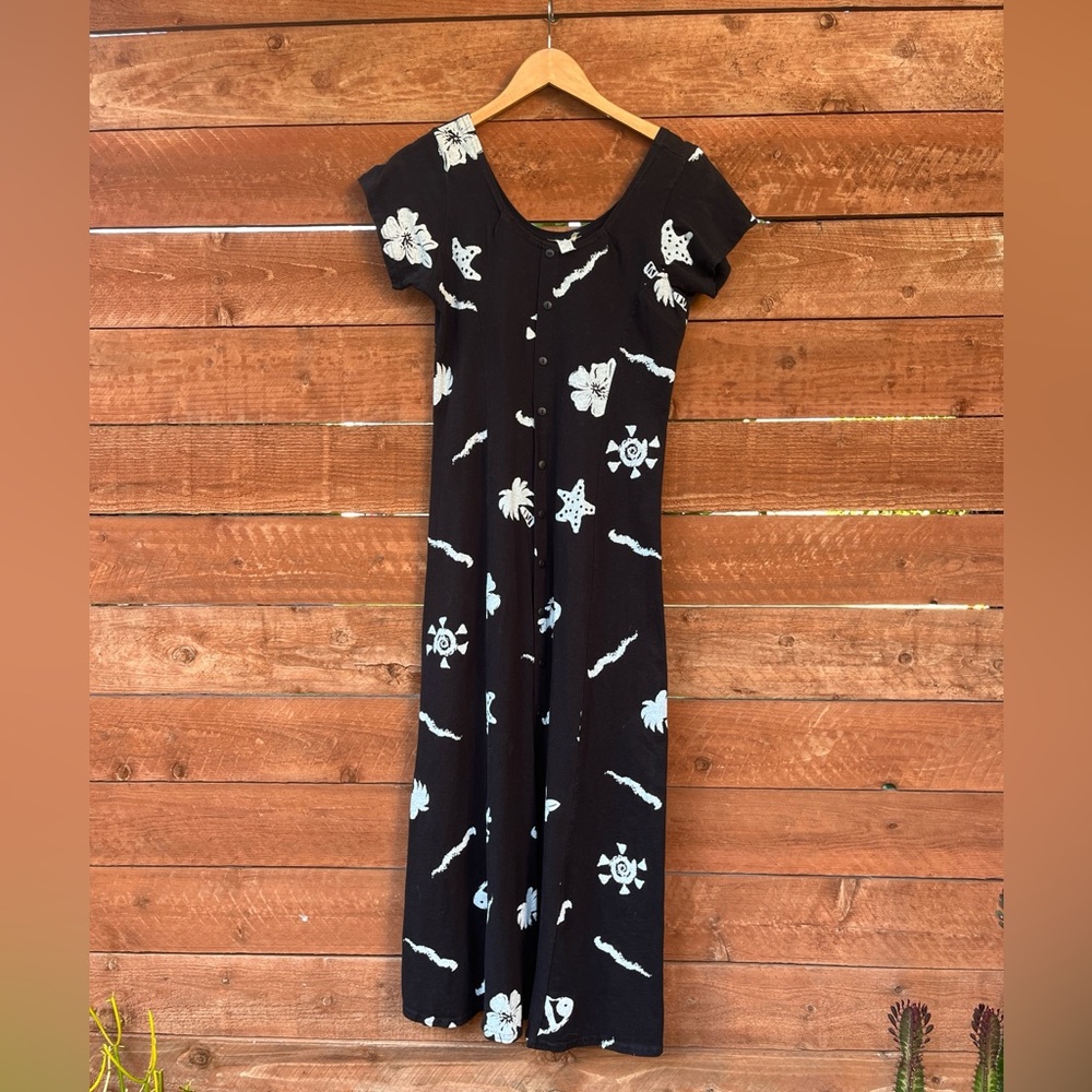 Vintage Black and White Cotton Dress